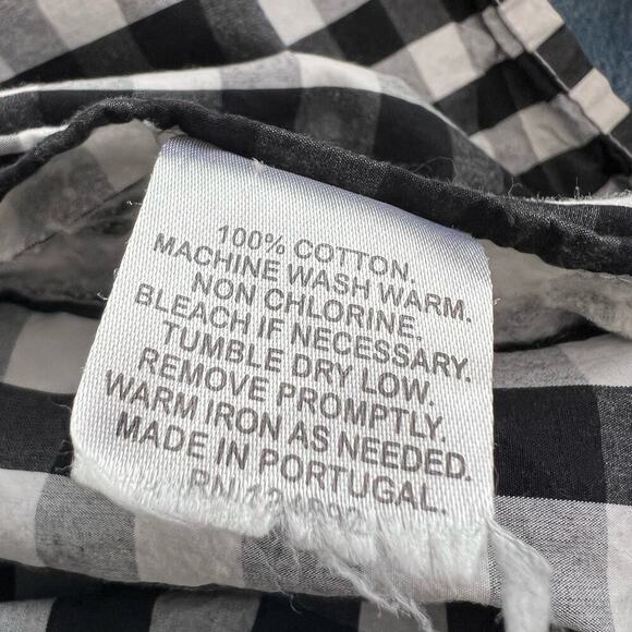 SERENA & LILY Shirt Small Black Gingham Checkered Button Down Short Sleeve Top - Picture 4 of 4